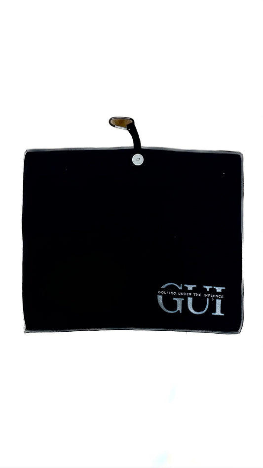 GUI Black and Grey Magnetic Microfiber Towel w/ Ball Marker.