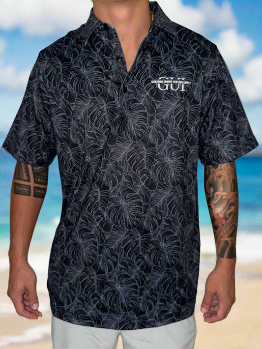 NEW Black Floral GUI Polo