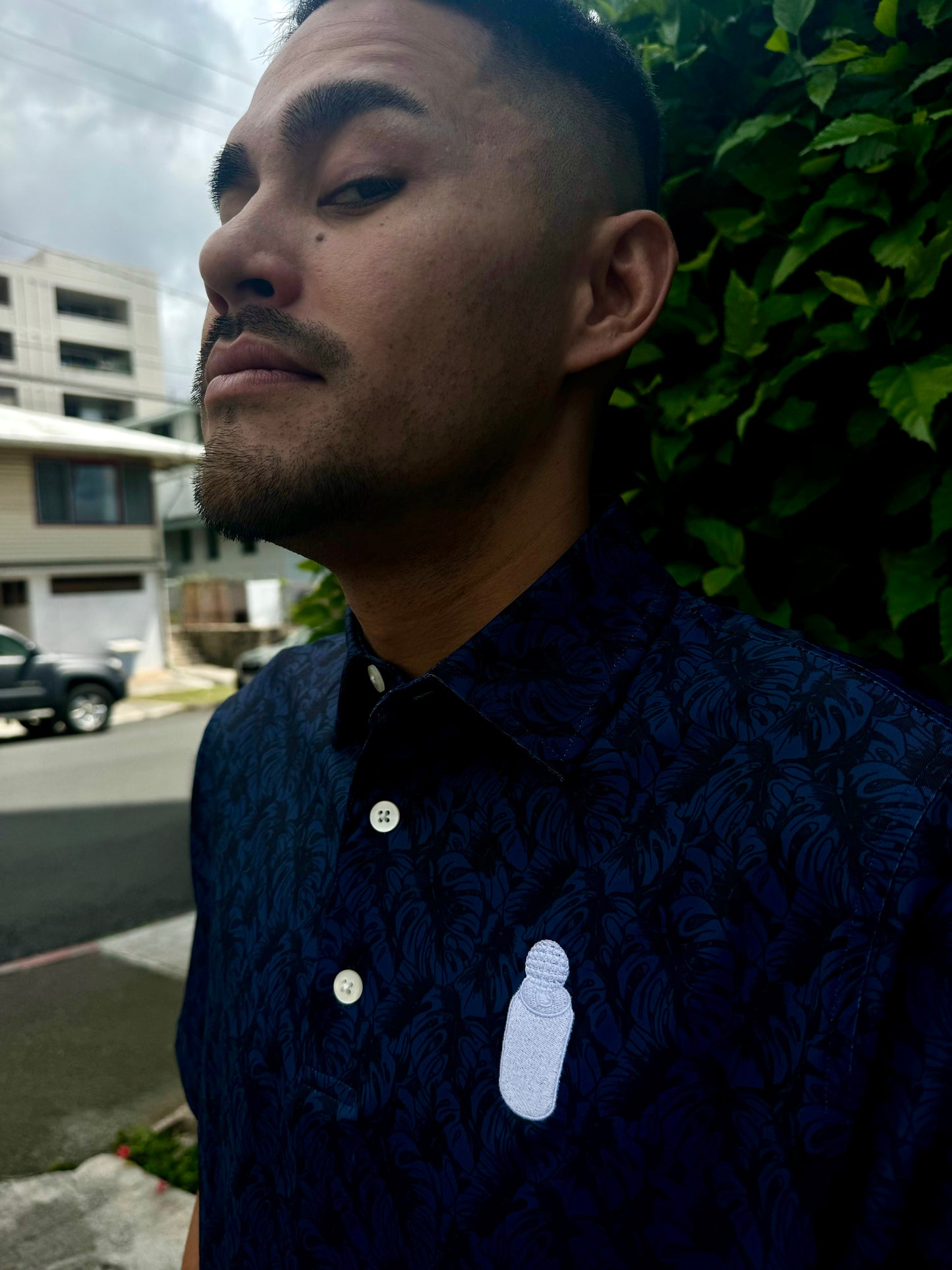 New Floral Navy Blue Polo