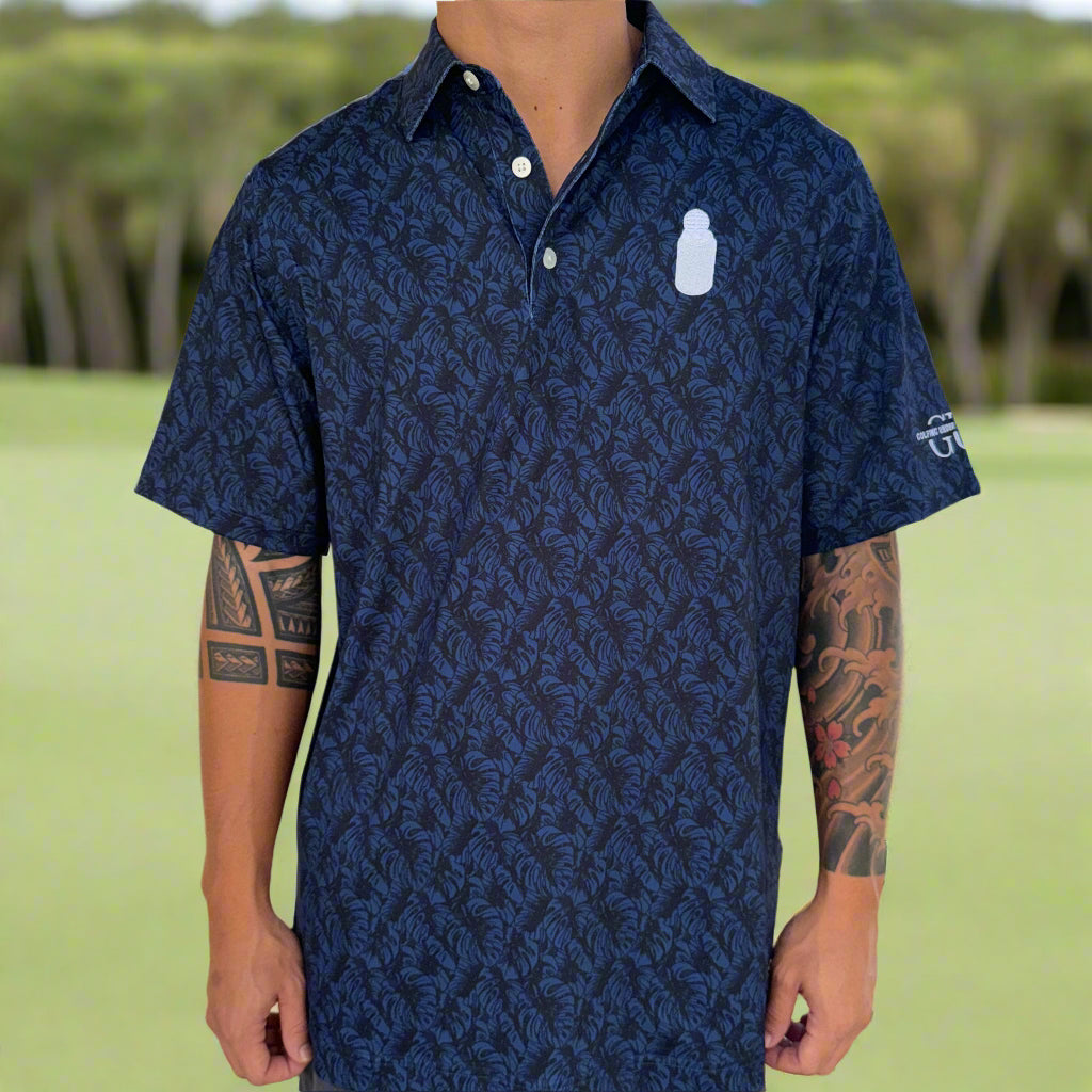 New Floral Navy Blue Polo