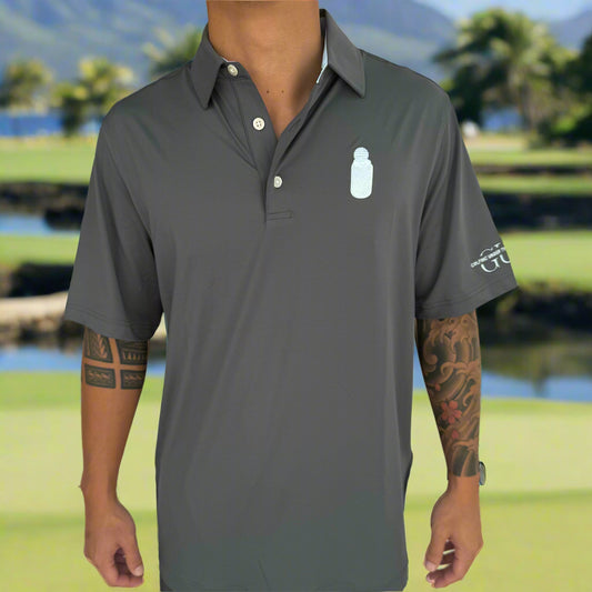 New Charcoal Grey and Baby Blue Polo