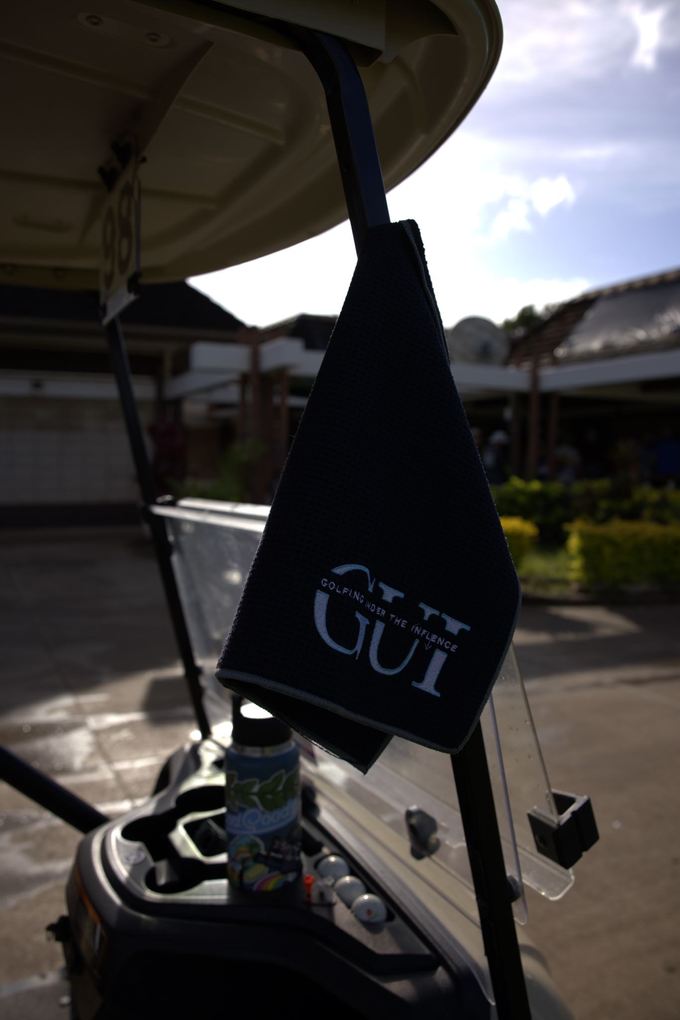 GUI Black and Grey Magnetic Microfiber Towel w/ Ball Marker.